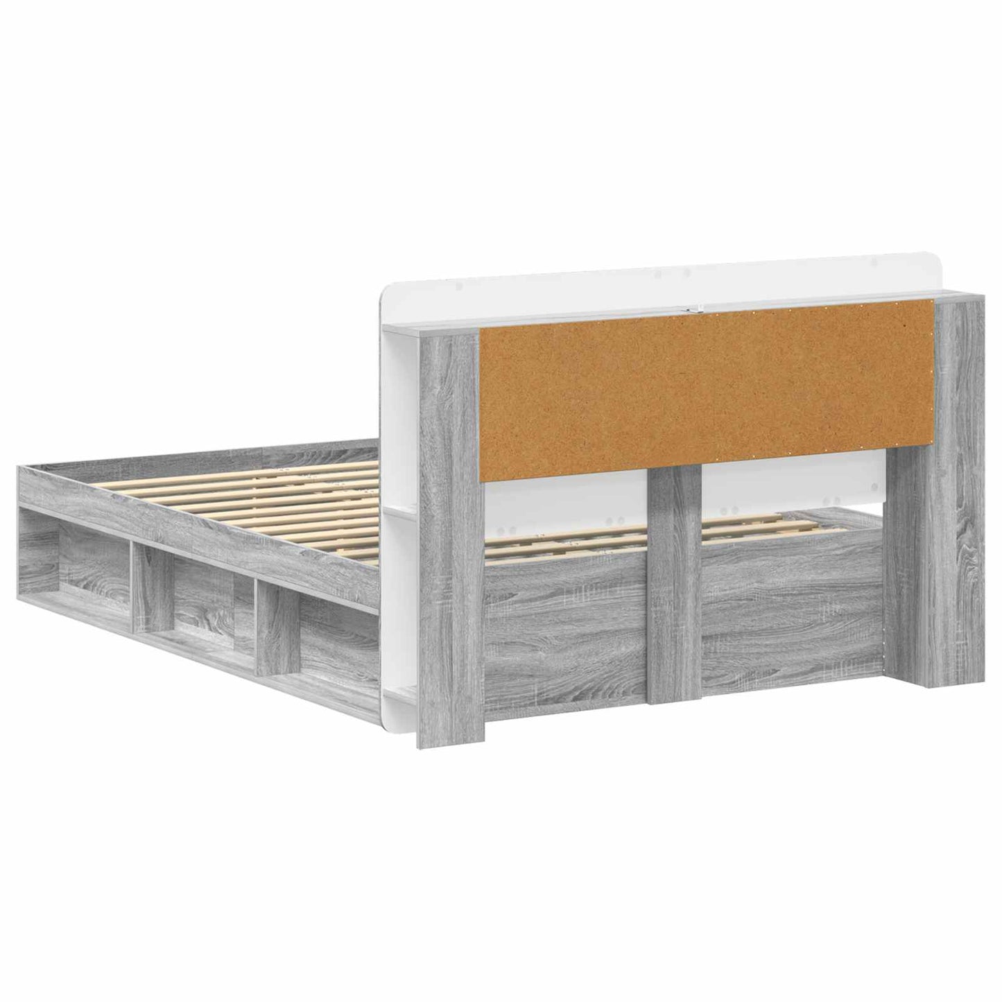 Bed Frame with Storage Grey Sonoma 160 x 200 cm Engineered Wood