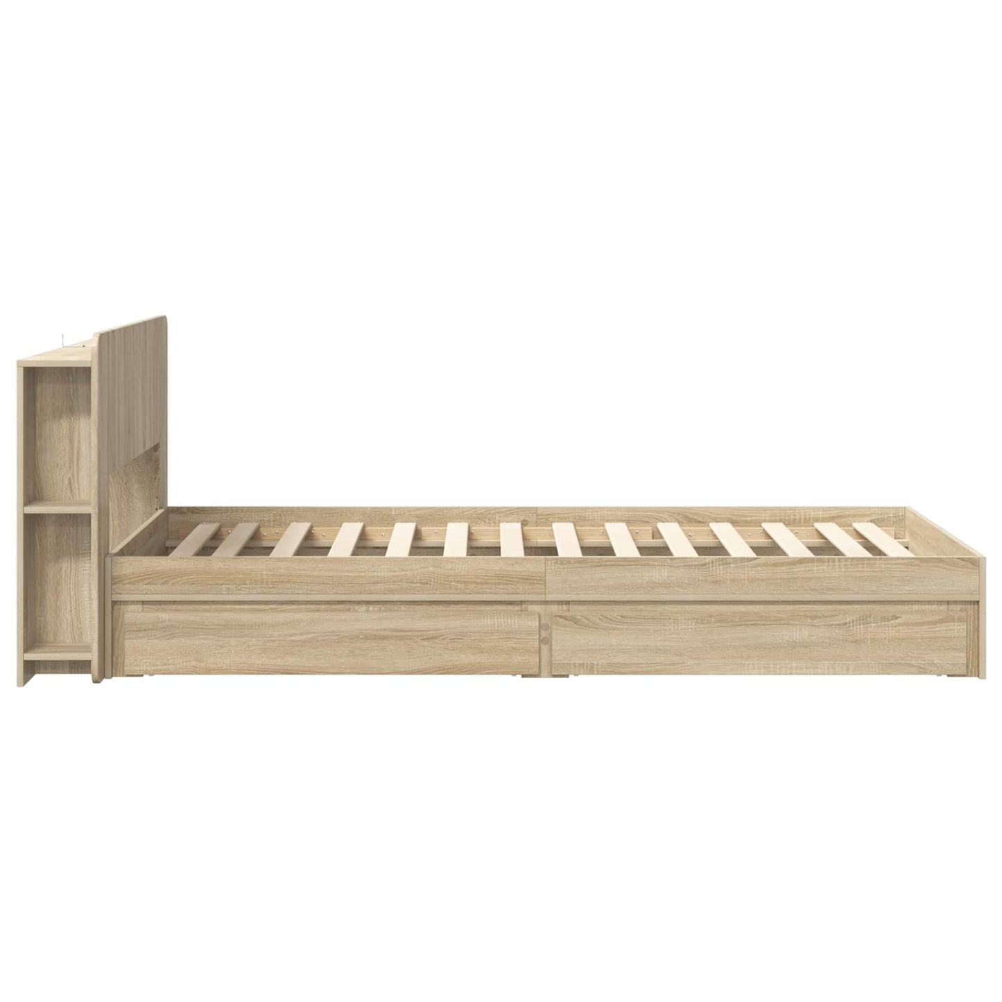 Bed Frame with Storage Sonoma Oak 75 x 190 cm Engineered Wood