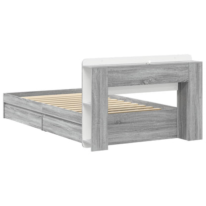 Bed Frame with Storage Grey Sonoma 100 x 200 cm Engineered Wood