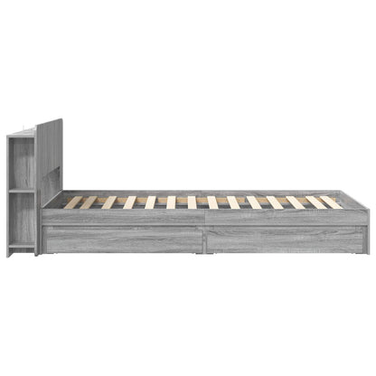 Bed Frame with Storage Grey Sonoma 100 x 200 cm Engineered Wood