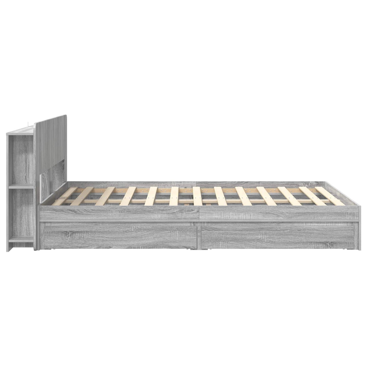 Bed Frame with Storage Grey Sonoma 150 x 200 cm Engineered Wood