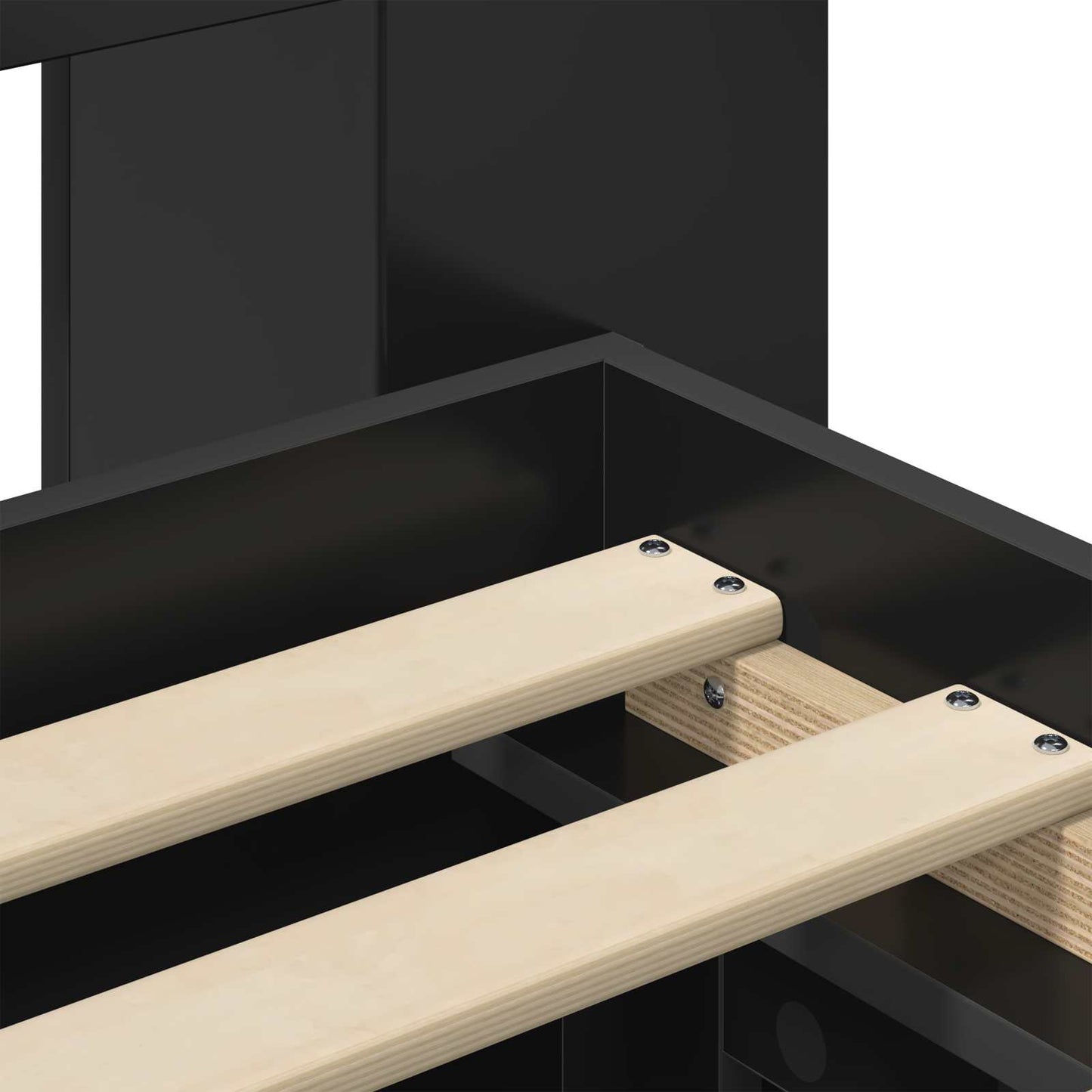 Bed Frame with Storage Black 200 x 200 cm Engineered Wood