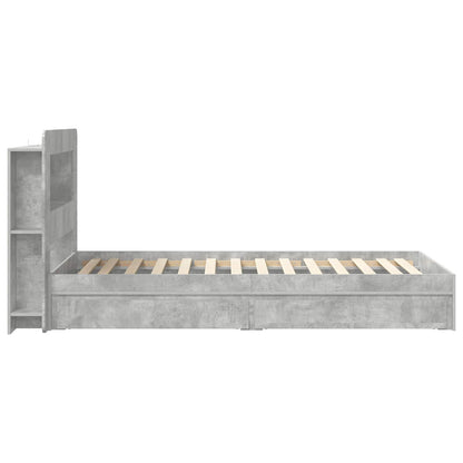 Bed Frame with Storage with Drawer Concrete Grey 90 x 190 cm