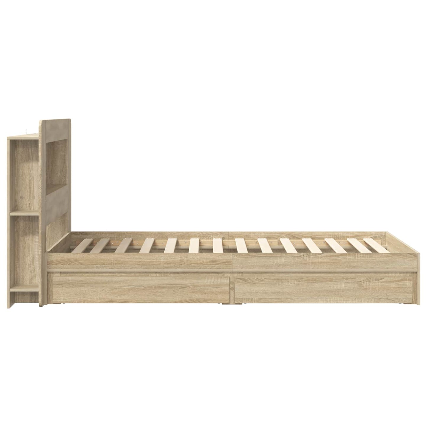 Bed Frame with Storage Sonoma Oak 90 x 190 cm Engineered Wood
