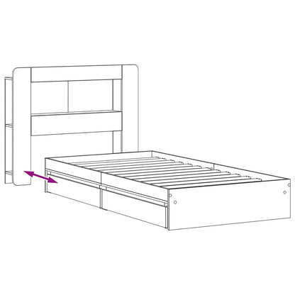 Bed Frame with Storage Sonoma Oak 100 x 200 cm Engineered Wood