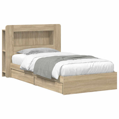 Bed Frame with Storage Sonoma Oak 90 x 200 cm Engineered Wood