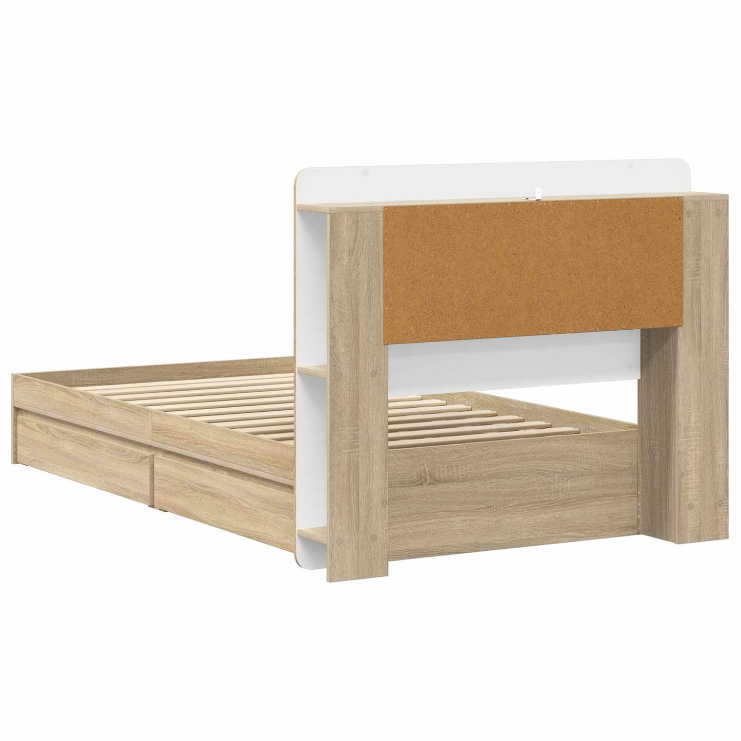 Bed Frame with Storage Sonoma Oak 90 x 200 cm Engineered Wood