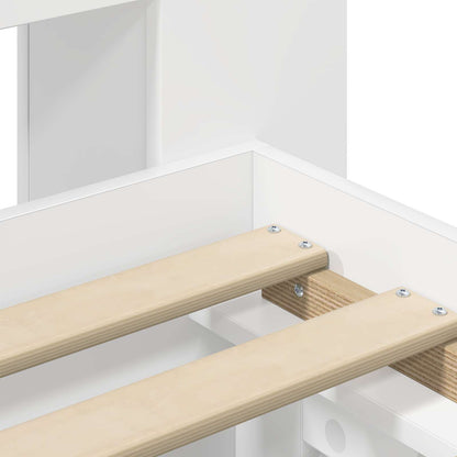 Bed Frame with Storage White 90 x 200 cm Engineered Wood
