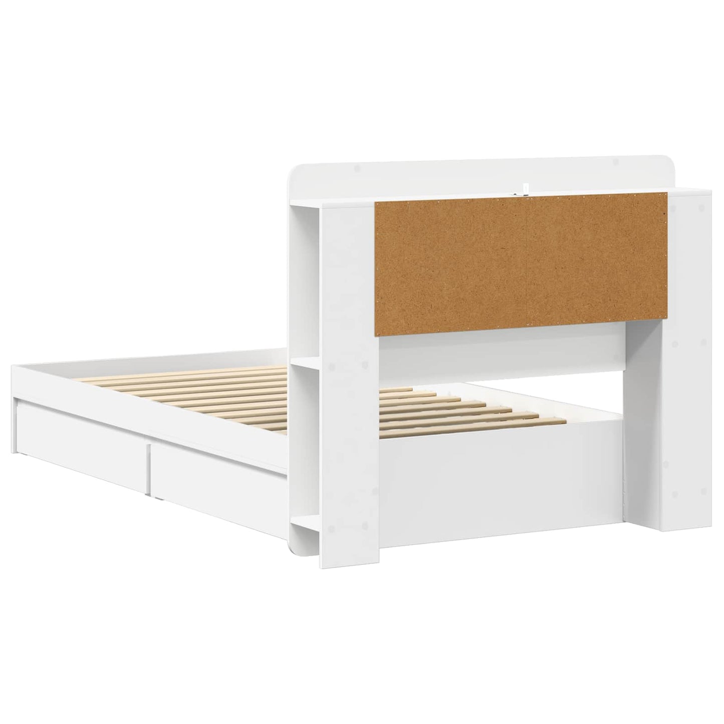 Bed Frame with Storage White 90 x 200 cm Engineered Wood