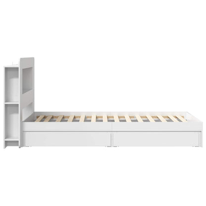 Bed Frame with Storage White 90 x 200 cm Engineered Wood