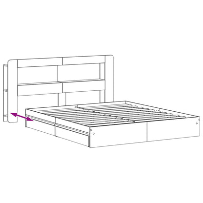 Bed Frame with Storage Grey Sonoma 180 x 200 cm Engineered Wood