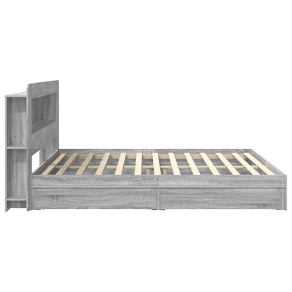 Bed Frame with Storage Grey Sonoma 180 x 200 cm Engineered Wood
