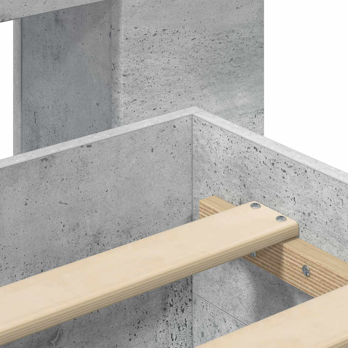 Bed Frame with Storage with Headboard Concrete Grey 80 x 200 cm