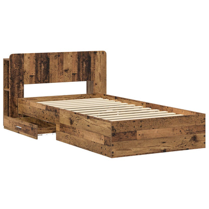 Bed Frame with Storage Old Wood 80 x 200 cm Engineered Wood