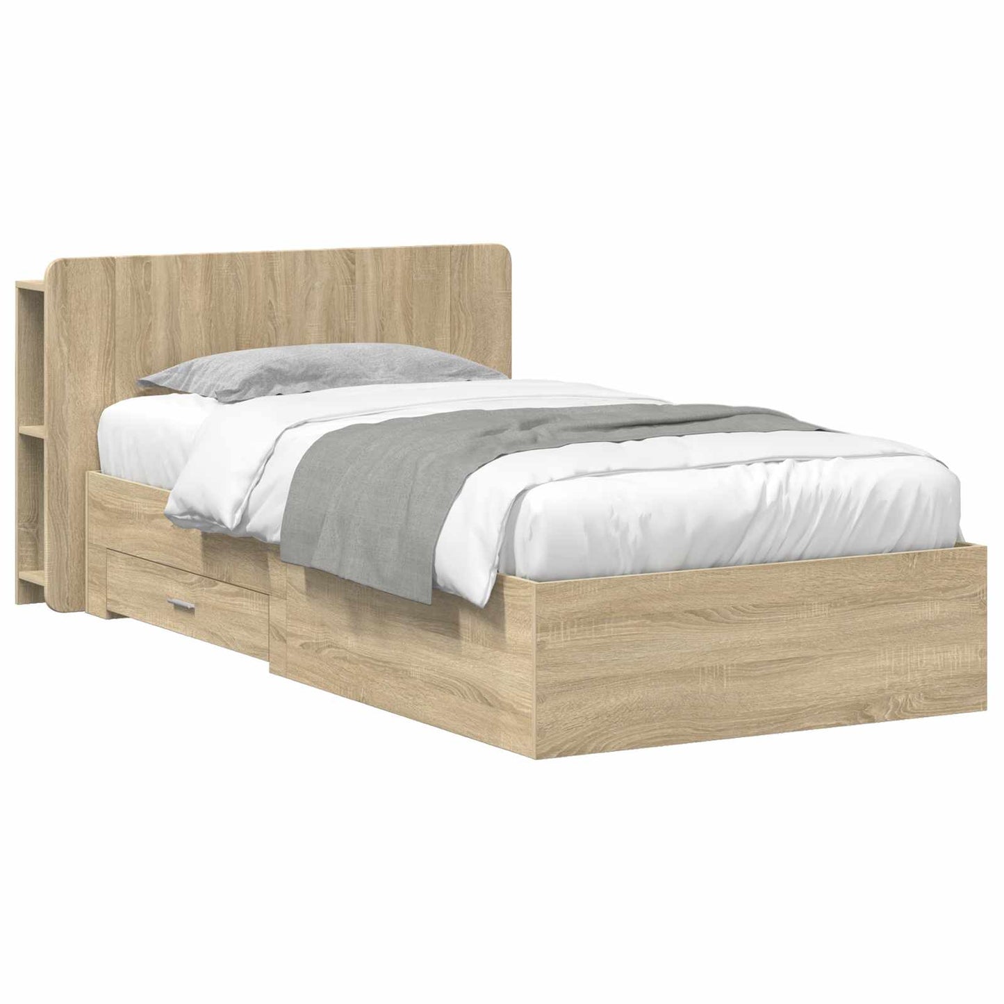 Bed Frame with Storage Sonoma Oak 80 x 200 cm Engineered Wood