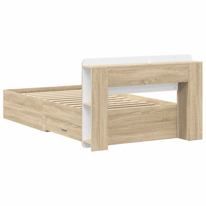 Bed Frame with Storage Sonoma Oak 80 x 200 cm Engineered Wood