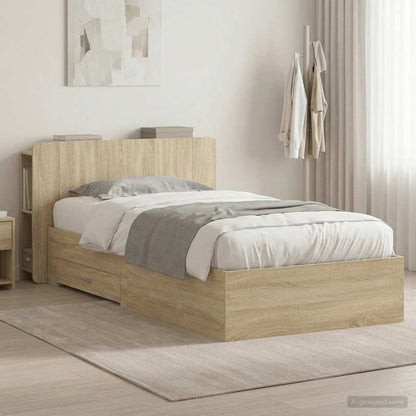 Bed Frame with Storage Sonoma Oak 90 x 190 cm Engineered Wood