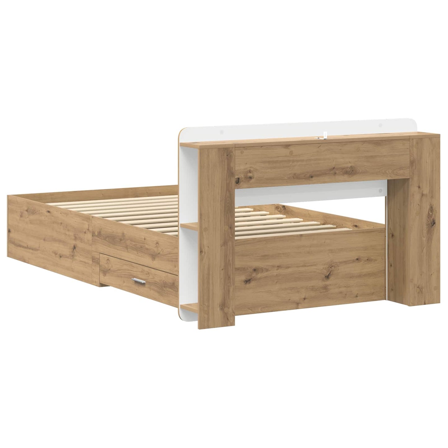 Bed Frame with Storage Artisan Oak 100 x 200 cm Engineered Wood