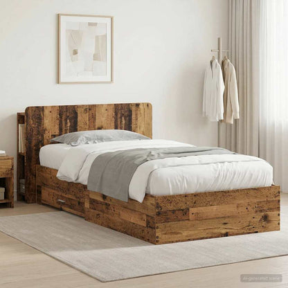 Bed Frame with Storage Old Wood 100 x 200 cm Engineered Wood