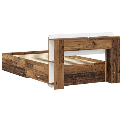 Bed Frame with Storage Old Wood 100 x 200 cm Engineered Wood
