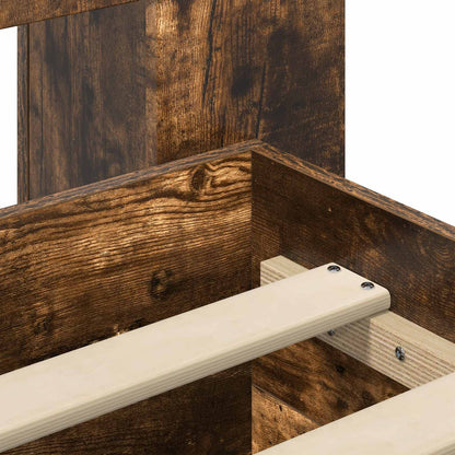 Bed Frame with Storage Smoked Oak 100 x 200 cm Engineered Wood