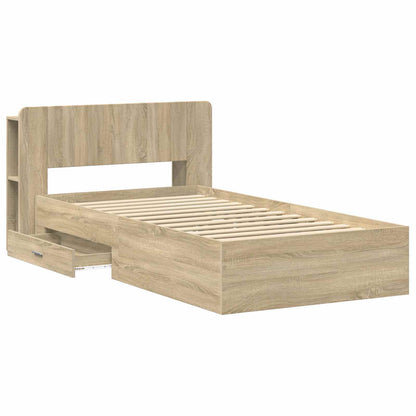 Bed Frame with Storage Sonoma Oak 100 x 200 cm Engineered Wood