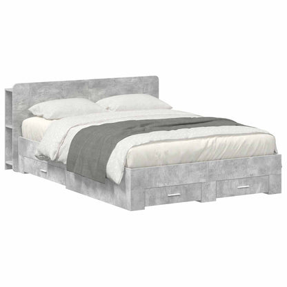 Bed Frame with Storage Concrete Grey 150 x 200 cm