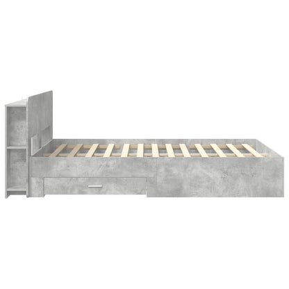 Bed Frame with Storage Concrete Grey 150 x 200 cm