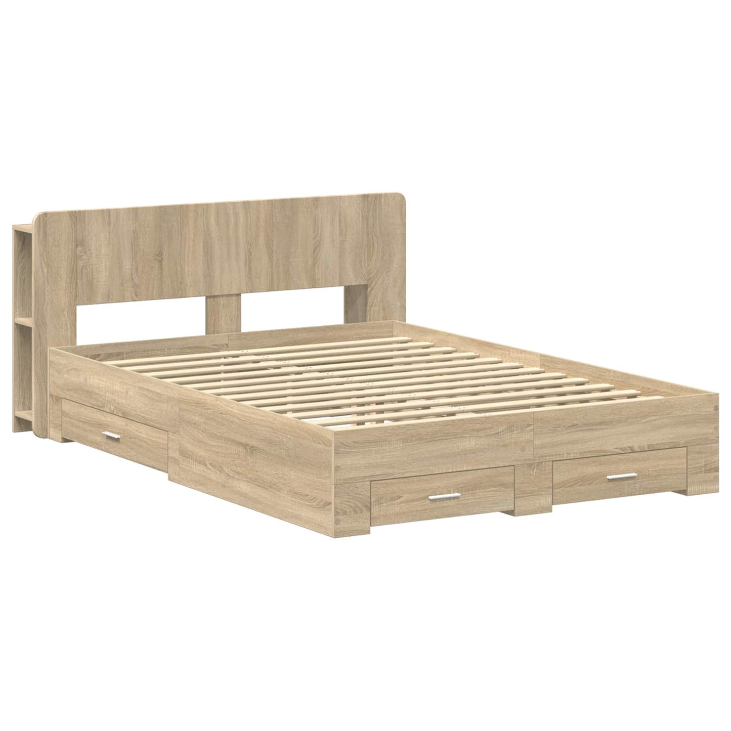 Bed Frame with Storage Sonoma Oak 150 x 200 cm Engineered Wood