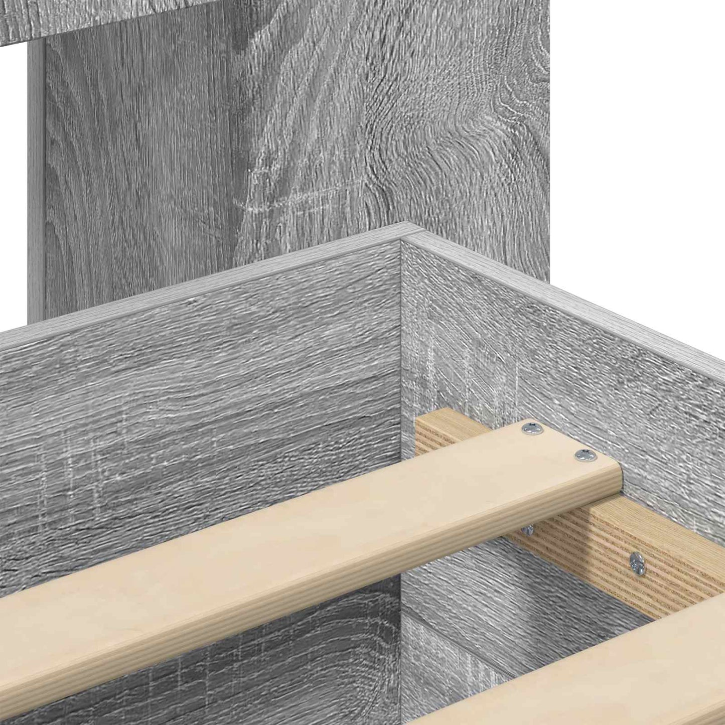 Bed Frame with Storage Grey Sonoma 160 x 200 cm Engineered Wood