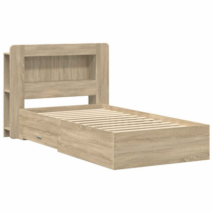 Bed Frame with Storage Sonoma Oak 75 x 190 cm Engineered Wood