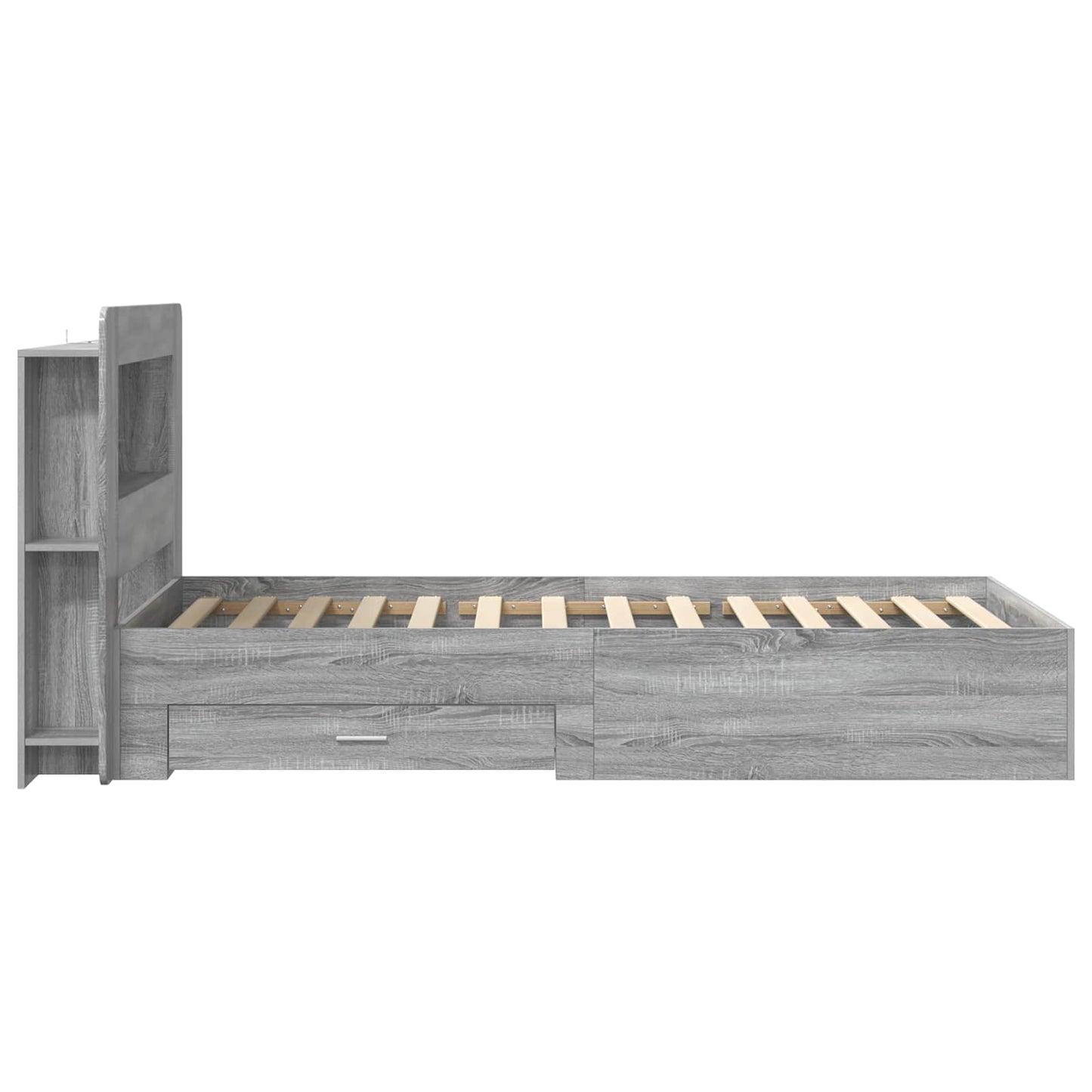 Bed Frame with Storage Grey Sonoma 80 x 200 cm Engineered Wood