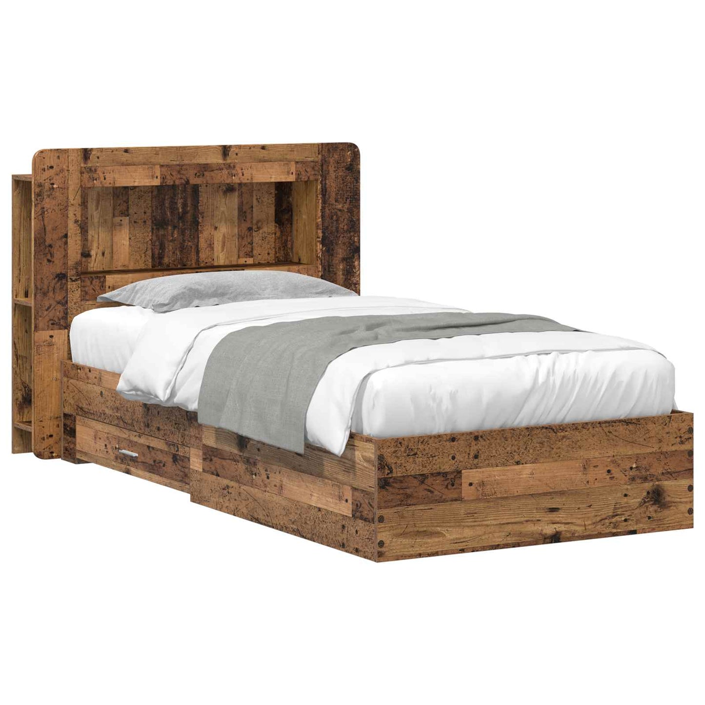 Bed Frame with Storage Old Wood 80 x 200 cm Engineered Wood