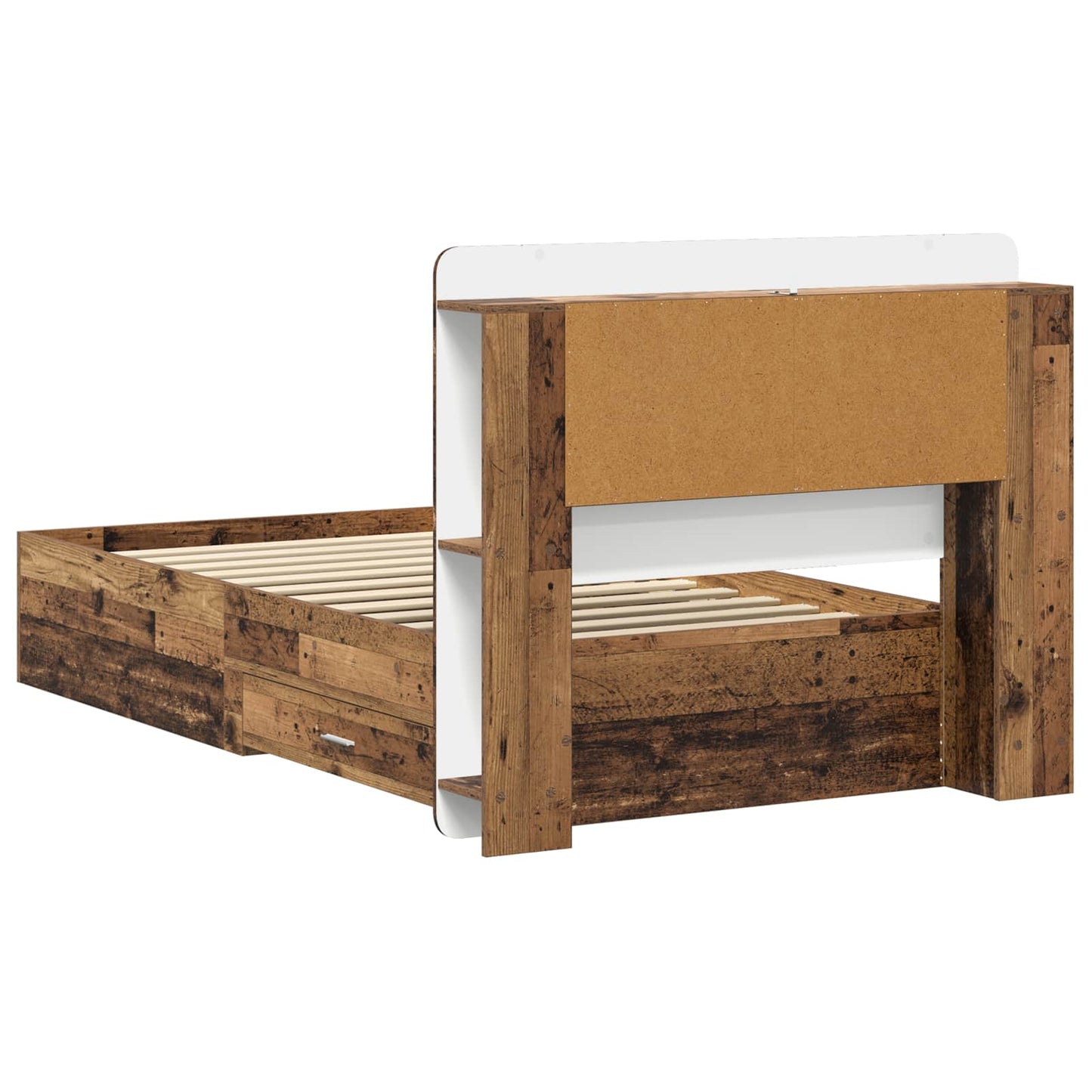 Bed Frame with Storage Old Wood 80 x 200 cm Engineered Wood