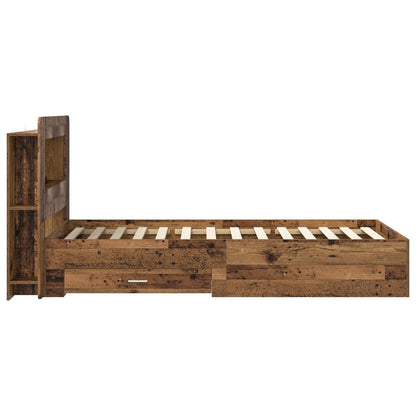 Bed Frame with Storage Old Wood 80 x 200 cm Engineered Wood