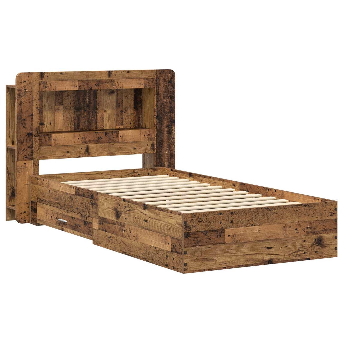 Bed Frame with Storage Old Wood 90 x 190 cm Engineered Wood