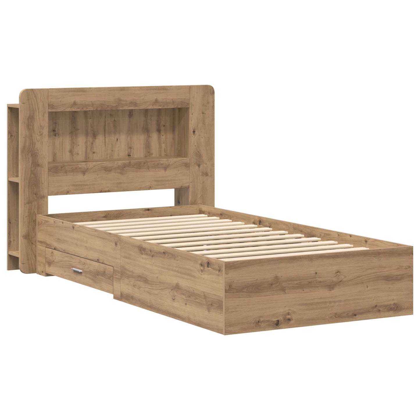 Bed Frame with Storage Artisan Oak 100 x 200 cm Engineered Wood