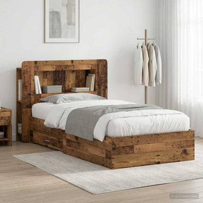 Bed Frame with Storage Old Wood 100 x 200 cm Engineered Wood