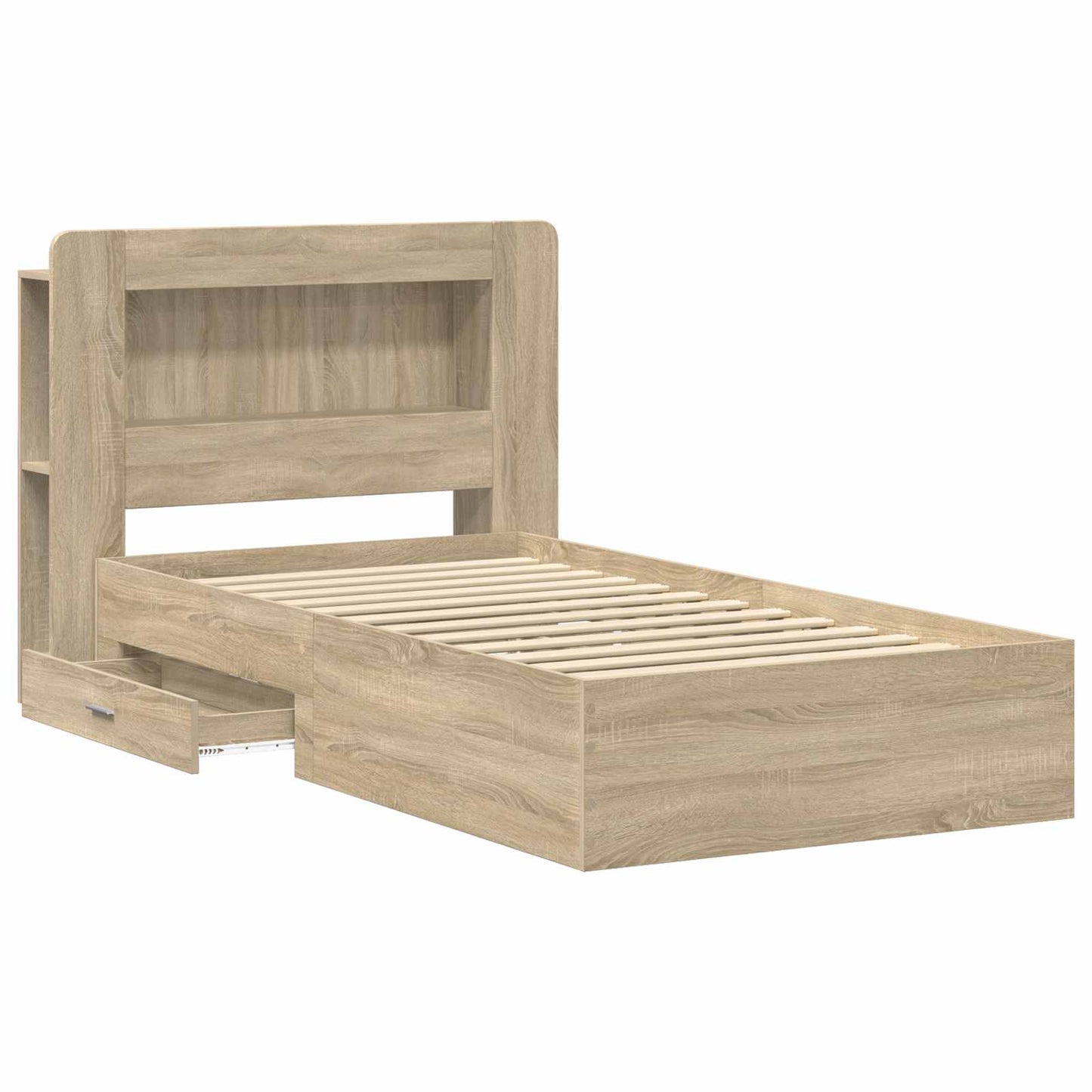 Bed Frame with Storage Sonoma Oak 100 x 200 cm Engineered Wood