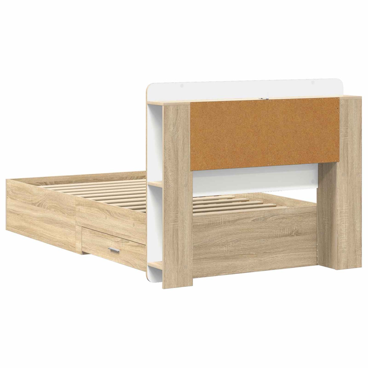 Bed Frame with Storage Sonoma Oak 100 x 200 cm Engineered Wood