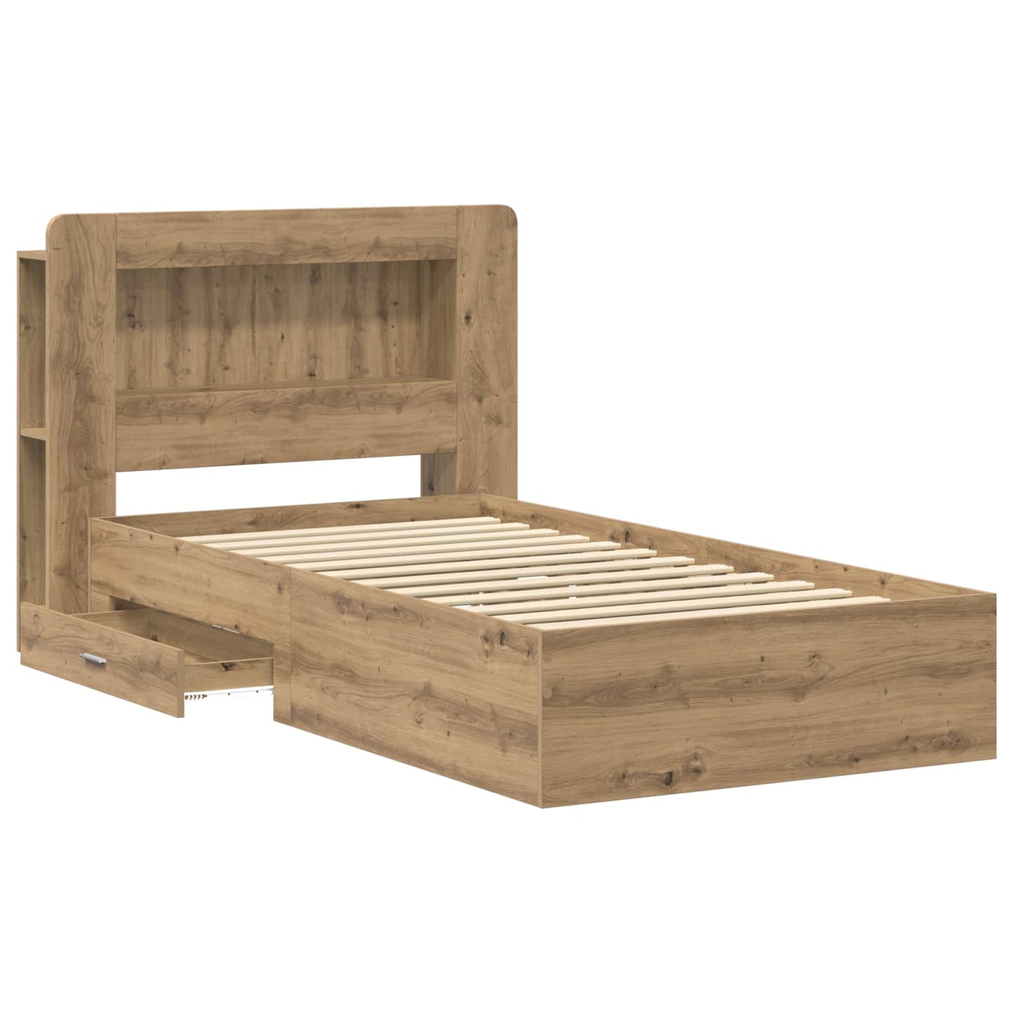 Bed Frame with Storage Artisan Oak 90 x 200 cm Engineered Wood