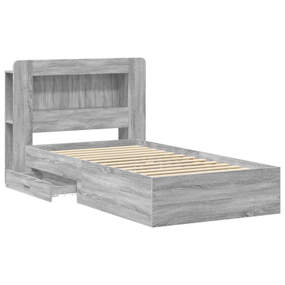 Bed Frame with Storage Grey Sonoma 90 x 200 cm Engineered Wood