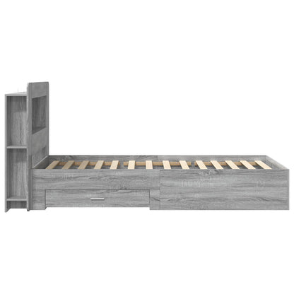 Bed Frame with Storage Grey Sonoma 90 x 200 cm Engineered Wood