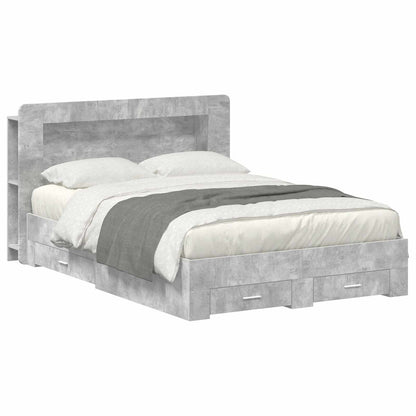 Bed Frame with Storage Concrete Grey 150 x 200 cm