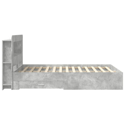 Bed Frame with Storage Concrete Grey 150 x 200 cm