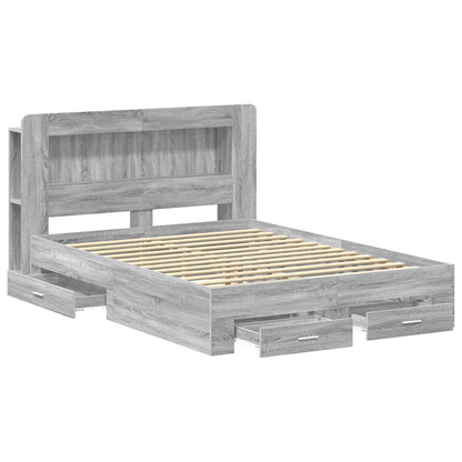 Bed Frame with Storage Grey Sonoma 160 x 200 cm Engineered Wood