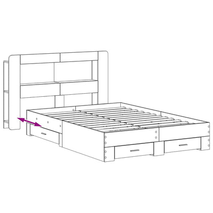 Bed Frame with Storage Grey Sonoma 160 x 200 cm Engineered Wood