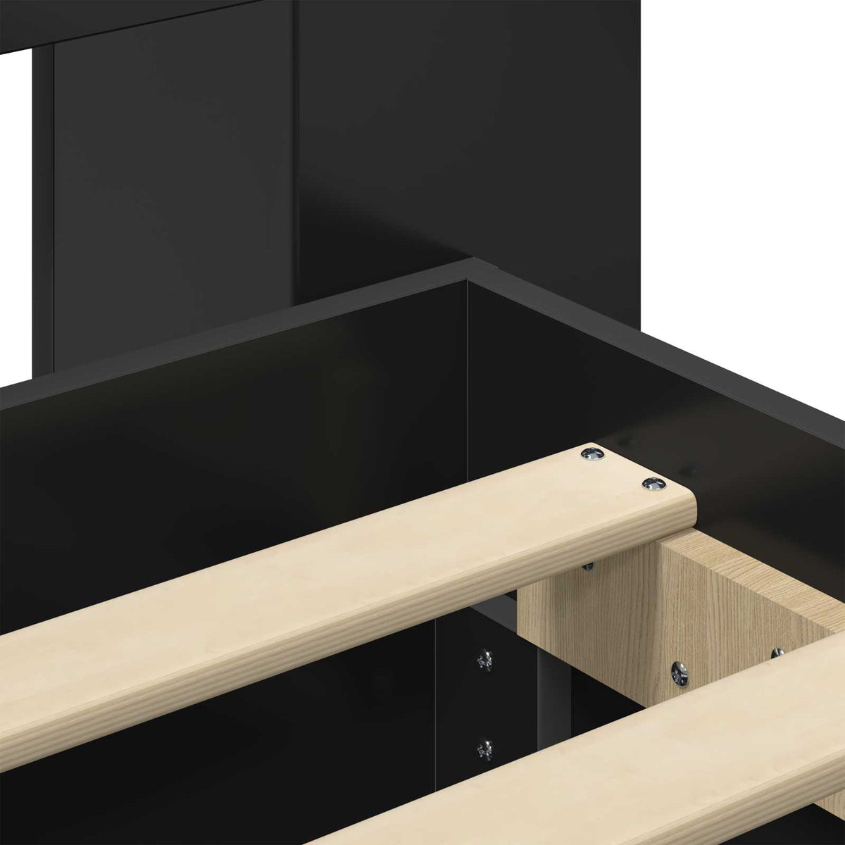 Bed Frame with Storage and Headboard Black 75 x 190 cm