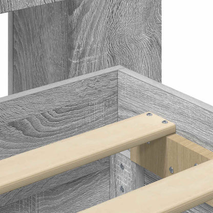 Bed Frame with Storage and Headboard Grey Sonoma 80 x 200 cm