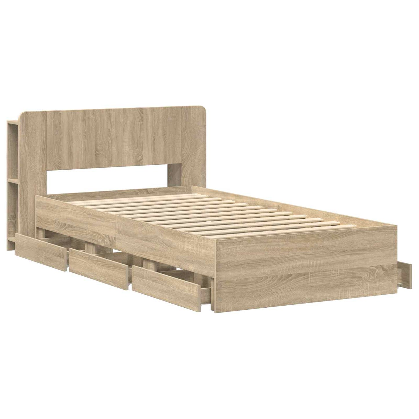 Bed Frame with Storage Sonoma Oak 80 x 200 cm Engineered Wood